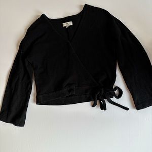 Madewell Texture & Thread Faux Wrap Tie Top-Med